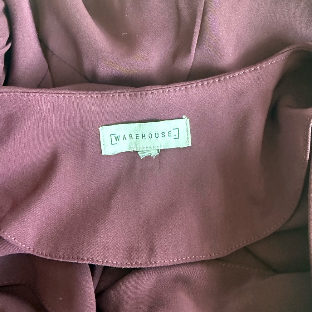 Warehouse Deep Purple Wrap Midi Dress - Picture 2 of 16